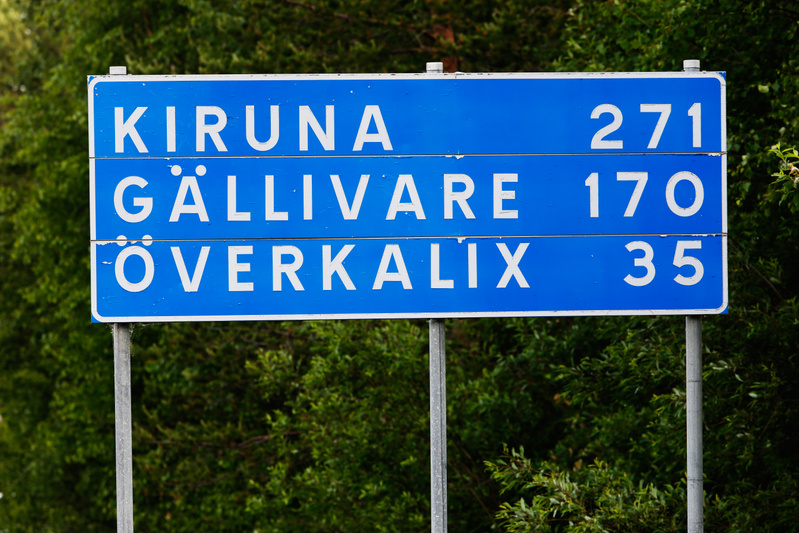Avståndstavla Gällivare Kiruna E10